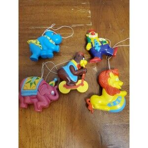 The First Years Crib Mobile "Circus Go Round" Five (5) Plastic Figures 1972 Vint